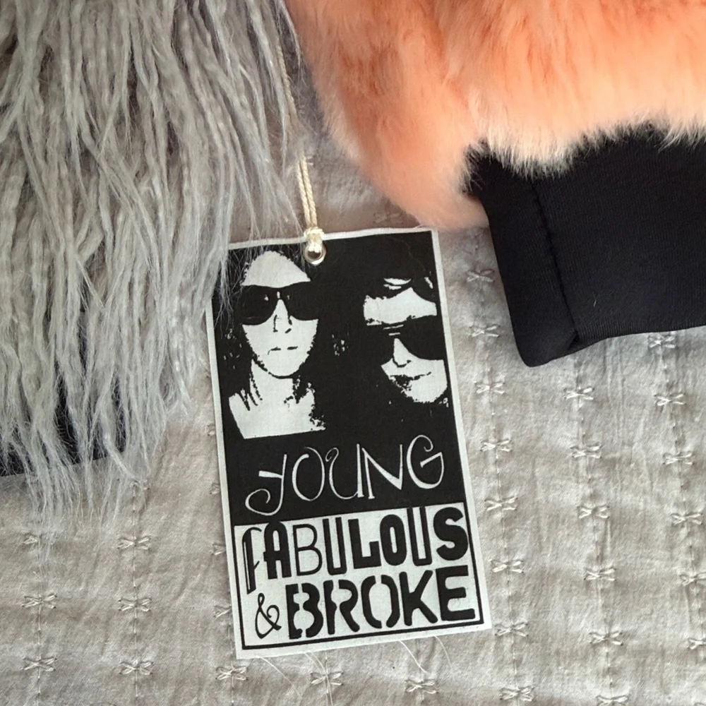 Young Fabulous & Broke Faux Fur Jacket NWT Size S/M ❤️ - Picture 8 of 8